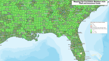 Mapping the Correlation Between Auto Theft and Insurance Costs