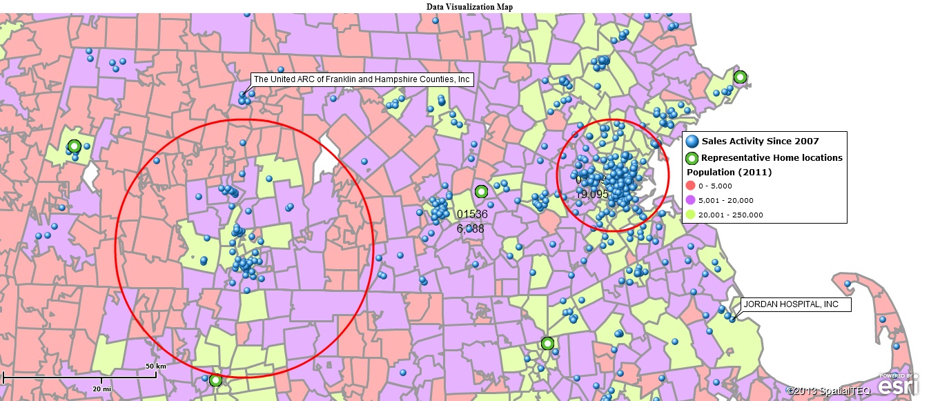 Data visualization on a map