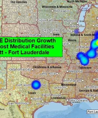 Heat map of existing clients by sales activity