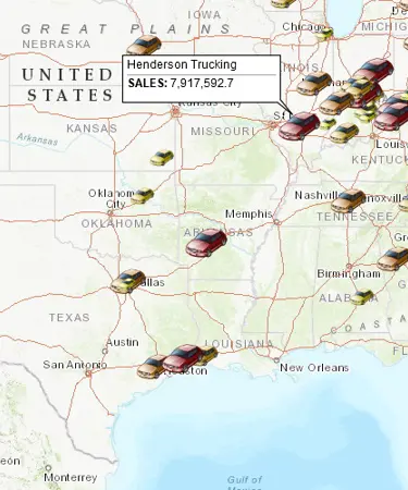 Symbol map - car dealers