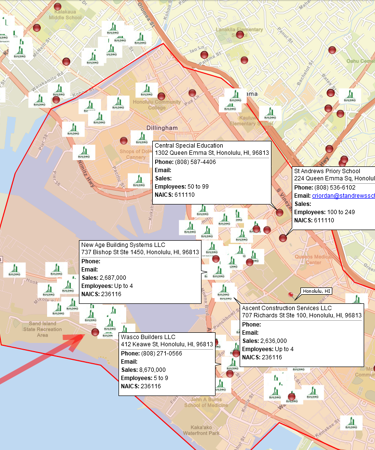 Symbol map with annotation, callouts and custom shapes