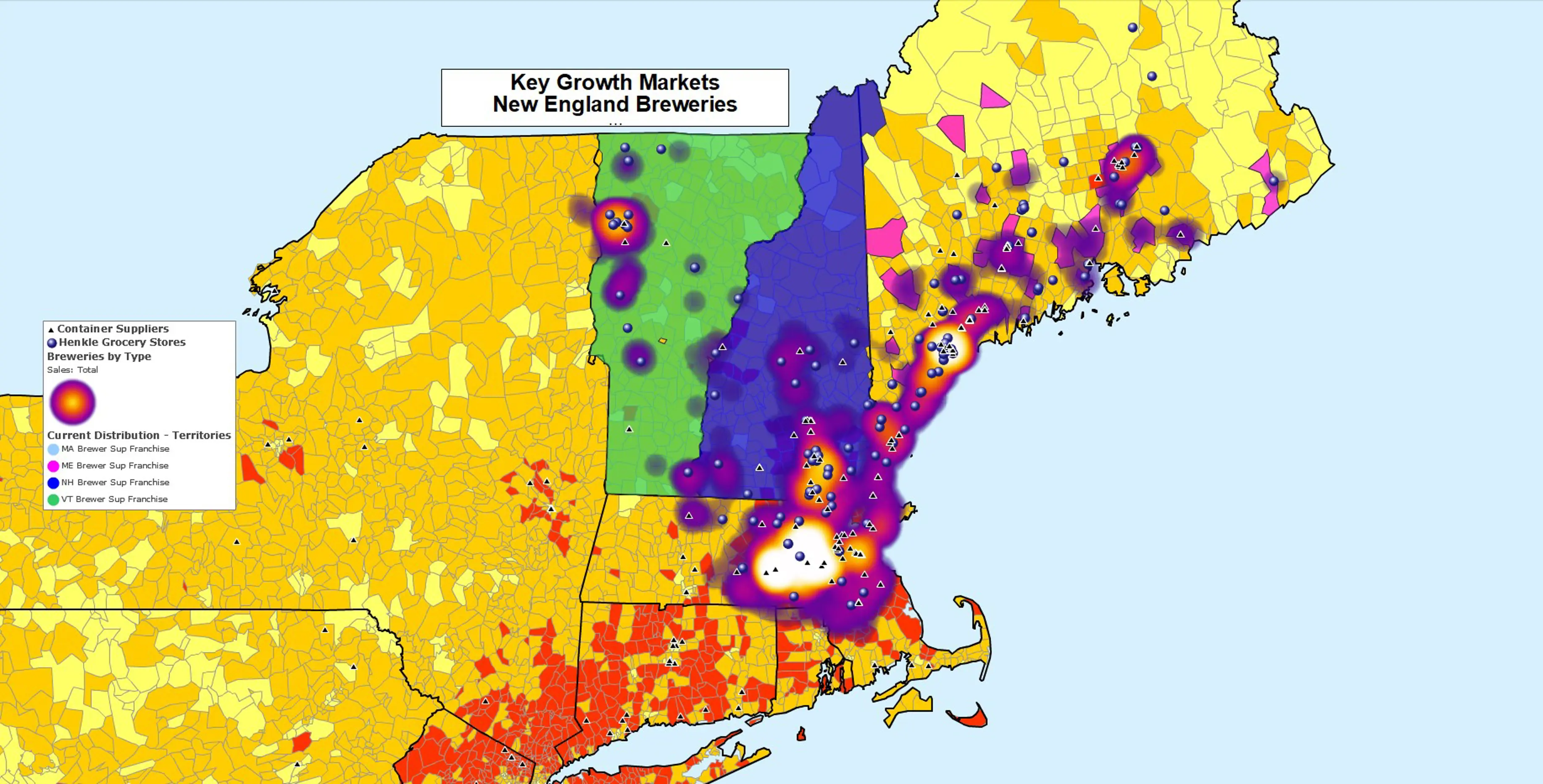 Key growth markets over a territory map